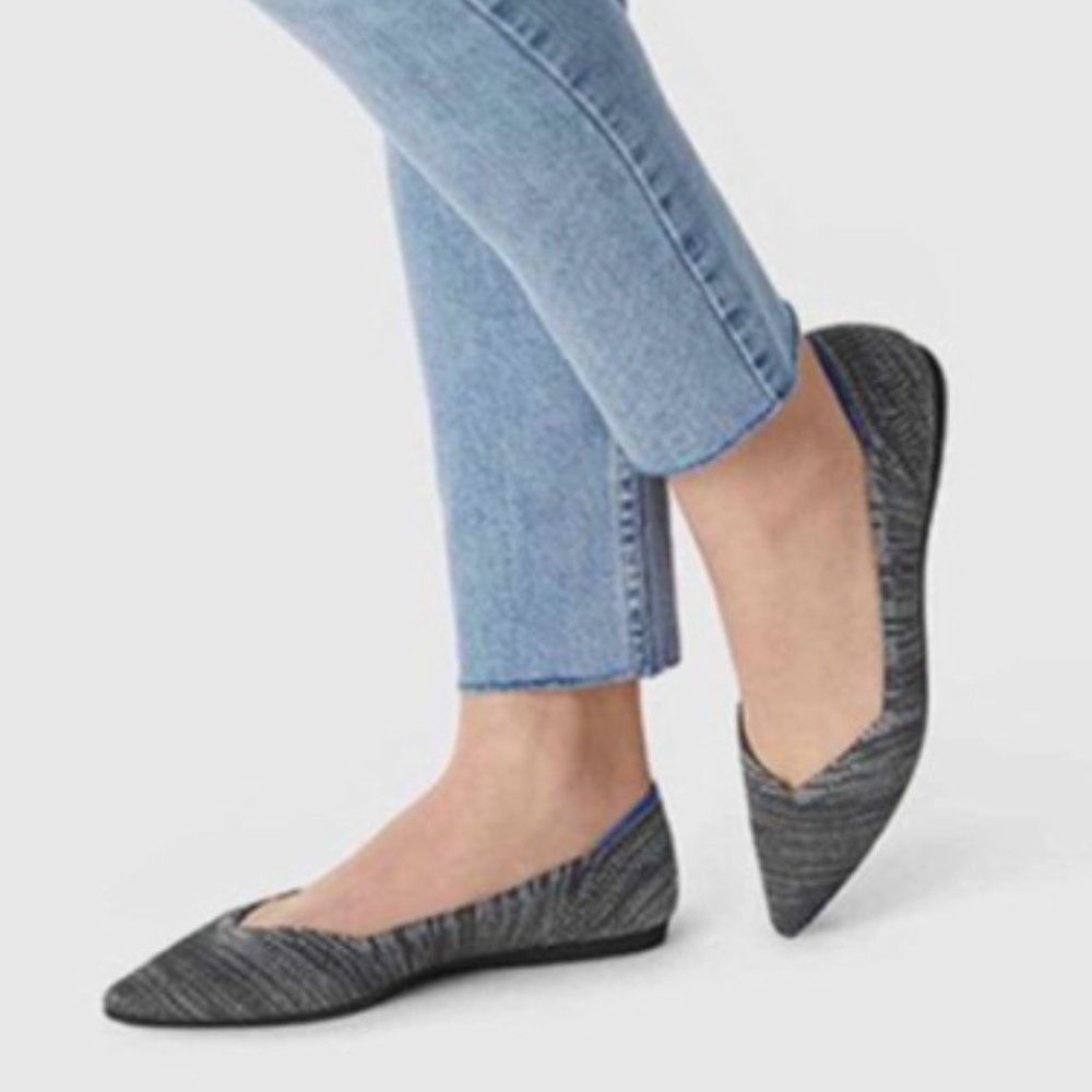 EUC Rothys The Point Flats, Heathered Indigo, Sz 9 (fit like 8.5)